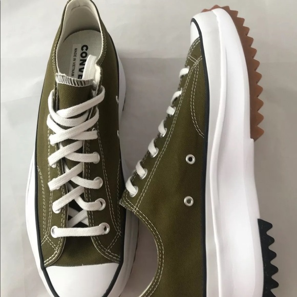 Converse Run Star Hike Low Top Platform Sneaker Olive Green M13/W14.5 - Picture 4 of 10